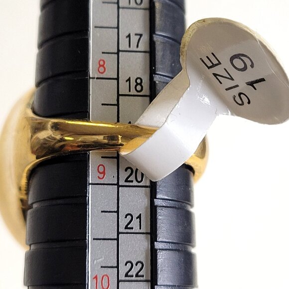 Gold and White Swirl Crystal Ring Size 8.5 - 8.75 Fashion Cocktail Ring - Picture 4 of 12